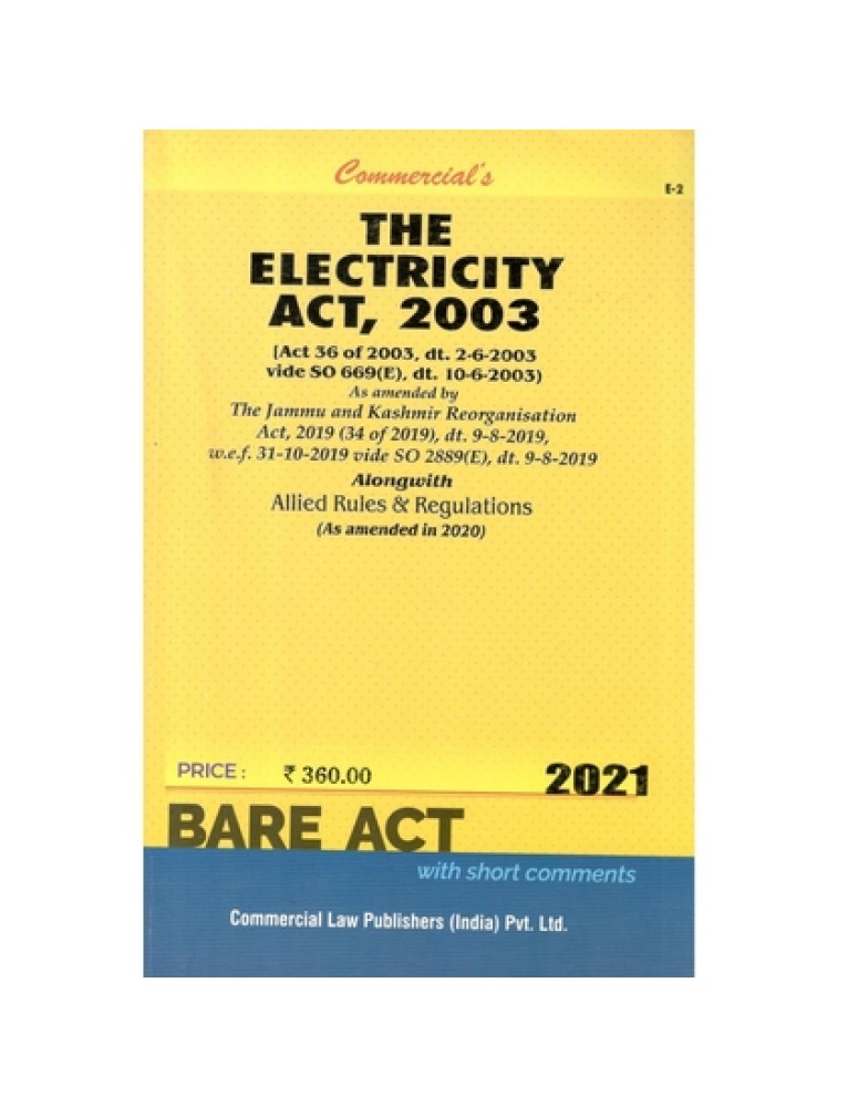 The Electricity Act,2003 (2021 Edition) (Bare Act)